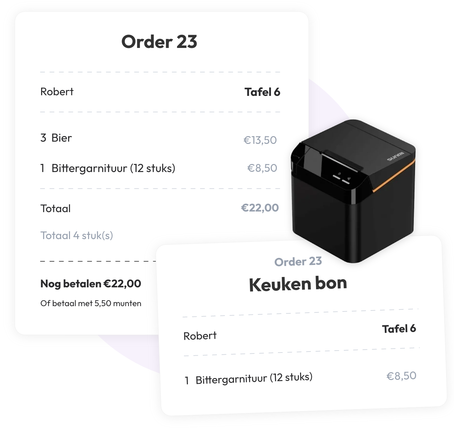 QR bestelsysteem bonnen