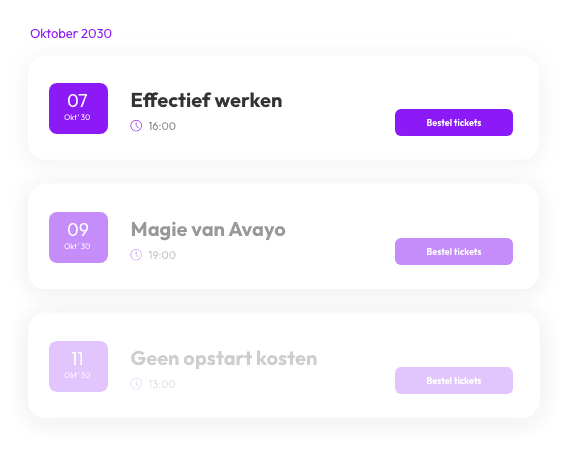Ticketshop agenda in rode stijl