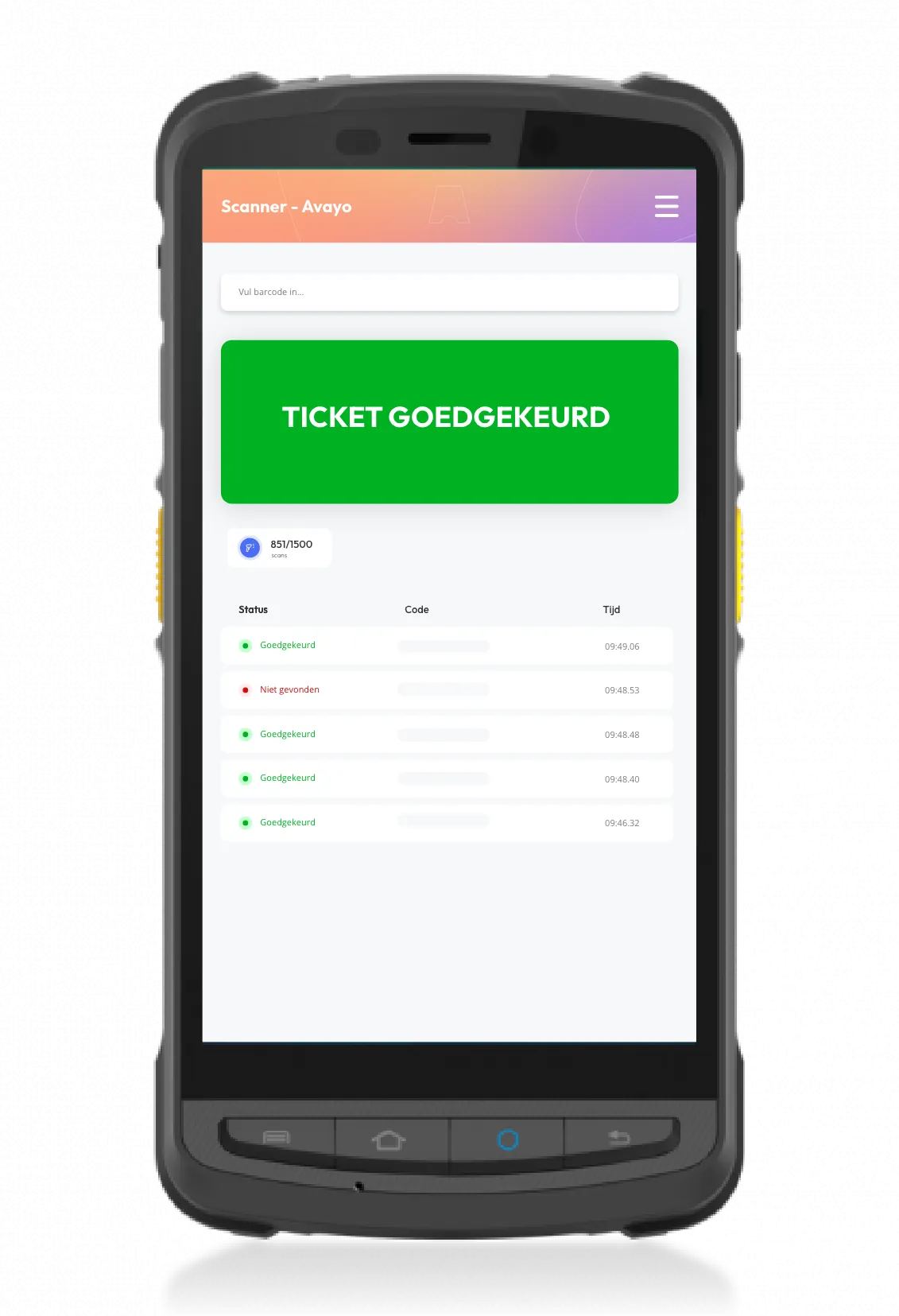 Professionele ticket scanner