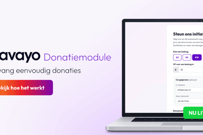 Avayo donatiemodule voor evenementen